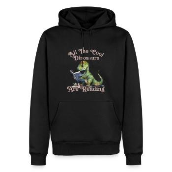 Tous les dinosaures cool lecture enfants - Sweat à capuche Premium bio Homme - noir - Devant - Nico (187cm)
