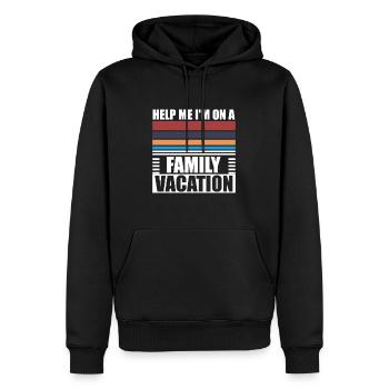 Hilfe, Ich Bin Im Familienurlaub - Männer Premium Bio Hoodie - Schwarz - Vorne - Nico (187cm)