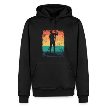 Stand Up Paddle Stand Up Board Sup - Sweat à capuche Premium bio Homme - noir - Devant - Nico (187cm)