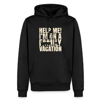 Hilfe, Ich Bin Im Familienurlaub - Männer Premium Bio Hoodie - Schwarz - Vorne - Nico (187cm)