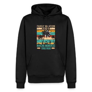 Des vacances en famille pour créer des souvenirs - Sweat à capuche Premium bio Homme - noir - Devant - Nico (187cm)