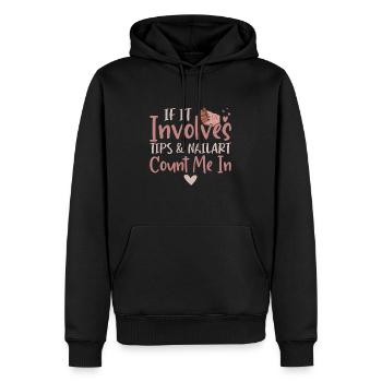 Quand il s’agit de conseils nail art - Sweat à capuche Premium bio Homme - noir - Devant - Nico (187cm)