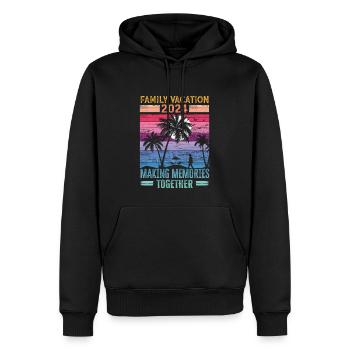 Des vacances en famille pour créer des souvenirs - Sweat à capuche Premium bio Homme - noir - Devant - Nico (187cm)