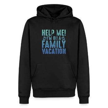 Hilfe, Ich Bin Im Familienurlaub - Männer Premium Bio Hoodie - Schwarz - Vorne - Nico (187cm)