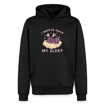 J’ai besoin de mon sommeil orignal mignon - Sweat à capuche Premium bio Homme - noir - Devant - Nico (187cm)