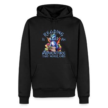 Lesen Ist Ein Abenteuer Bibliothek Lehrer - Männer Premium Bio Hoodie - Schwarz - Vorne - Nico (187cm)