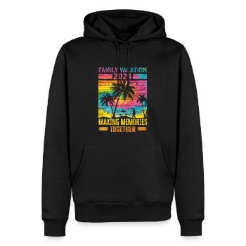 Des vacances en famille pour créer des souvenirs - Sweat à capuche Premium bio Homme - noir - Devant - Nico (187cm)