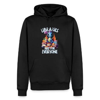 Bibliotheken Sind Für Alle Da Bibliothekar - Männer Premium Bio Hoodie - Schwarz - Vorne - Nico (187cm)