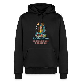 Adventure Is Calling Kinder Cute Moose - Männer Premium Bio Hoodie - Schwarz - Vorne - Nico (187cm)