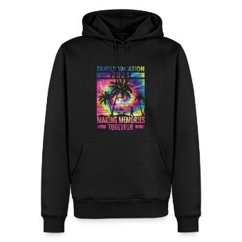Des vacances en famille pour créer des souvenirs - Sweat à capuche Premium bio Homme - noir - Devant - Nico (187cm)