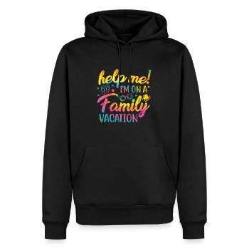 Hilfe, Ich Bin Im Familienurlaub - Männer Premium Bio Hoodie - Schwarz - Vorne - Nico (187cm)
