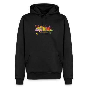 Atlantans Skyline Atlanta - Sweat à capuche Premium bio Homme - noir - Devant - Nico (187cm)