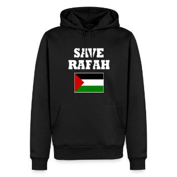 Save rafah - Sweat à capuche Premium bio Homme - noir - Devant - Nico (187cm)