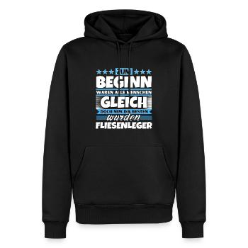 Zum Beginn gleich die besten wurden Fliesenleger - Männer Premium Bio Hoodie - Schwarz - Vorne - Nico (187cm)