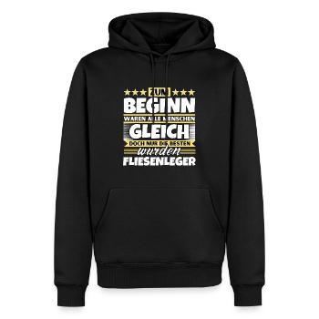 Zum Beginn gleich die besten wurden Fliesenleger - Männer Premium Bio Hoodie - Schwarz - Vorne - Nico (187cm)