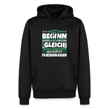 Zum Beginn gleich die besten wurden Fliesenleger - Männer Premium Bio Hoodie - Schwarz - Vorne - Nico (187cm)