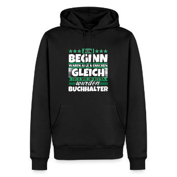 Zum Beginn gleich die besten wurden Zum Beginn gle - Männer Premium Bio Hoodie - Schwarz - Vorne - Nico (187cm)