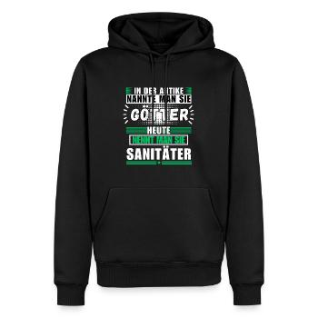 Gods in Antiquity. Today paramedic - Men’s Premium Organic Hoodie - black - Front - Nico (187cm)