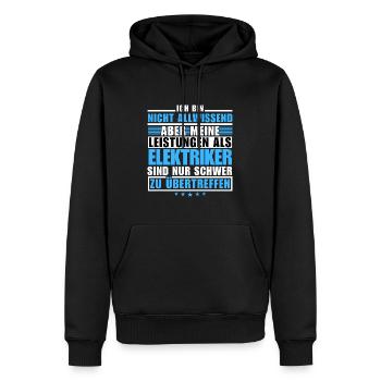 Unmatched performance as an electrician - Men’s Premium Organic Hoodie - black - Front - Nico (187cm)