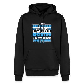 Des performances inégalées en tant qu’entrepreneur de pompes funèbres - Sweat à capuche Premium bio Homme - noir - Devant - Nico (187cm)