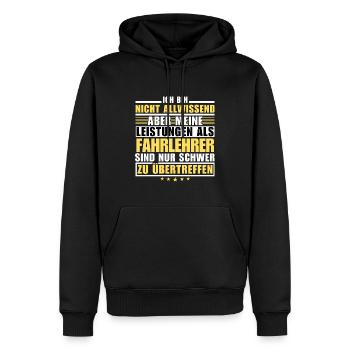 Unübertroffene Leistung als Fahrlehrer - Männer Premium Bio Hoodie - Schwarz - Vorne - Nico (187cm)