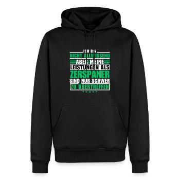 Unsurpassed performance as a machinist - Men’s Premium Organic Hoodie - black - Front - Nico (187cm)