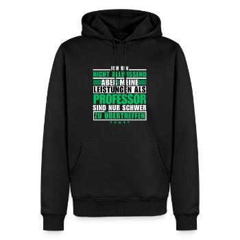 Unsurpassed performance as a professor - Men’s Premium Organic Hoodie - black - Front - Nico (187cm)