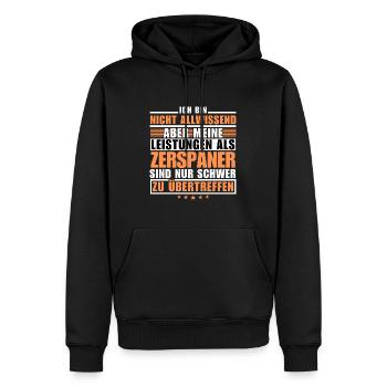 Unsurpassed performance as a machinist - Men’s Premium Organic Hoodie - black - Front - Nico (187cm)