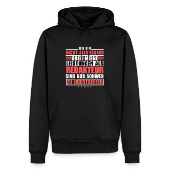 Unmatched performance as an editor - Men’s Premium Organic Hoodie - black - Front - Nico (187cm)