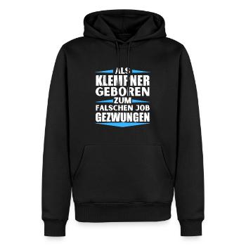 Klempner im falschen Job gelandet - Männer Premium Bio Hoodie - Schwarz - Vorne - Nico (187cm)