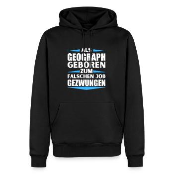 Le géographe s’est trompé de poste - Sweat à capuche Premium bio Homme - noir - Devant - Nico (187cm)