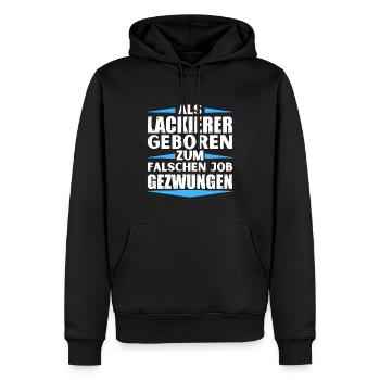 Painter landed in the wrong job - Men’s Premium Organic Hoodie - black - Front - Nico (187cm)