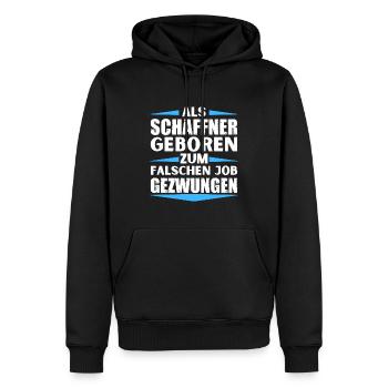 Conductor landed in the wrong job - Men’s Premium Organic Hoodie - black - Front - Nico (187cm)