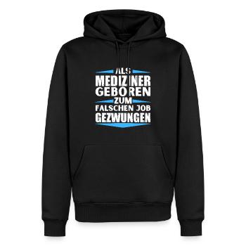 Un médecin s’est trompé d’emploi - Sweat à capuche Premium bio Homme - noir - Devant - Nico (187cm)