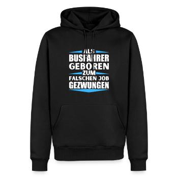 Bus driver landed in the wrong job - Men’s Premium Organic Hoodie - black - Front - Nico (187cm)