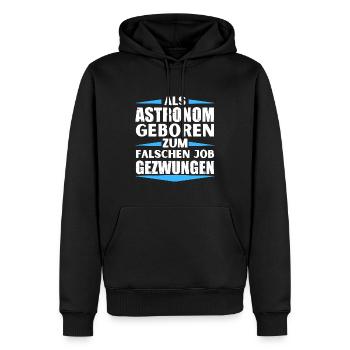 L’astronome s’est trompé de poste - Sweat à capuche Premium bio Homme - noir - Devant - Nico (187cm)