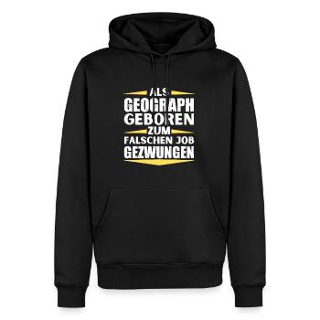 Le géographe s’est trompé de poste - Sweat à capuche Premium bio Homme - noir - Devant - Nico (187cm)