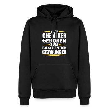Chemist landed in the wrong job - Men’s Premium Organic Hoodie - black - Front - Nico (187cm)