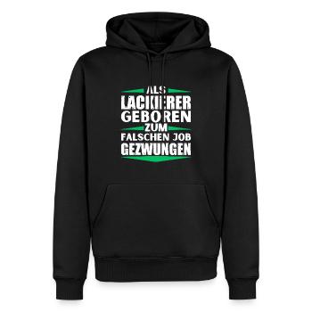 Painter landed in the wrong job - Men’s Premium Organic Hoodie - black - Front - Nico (187cm)