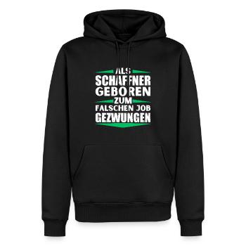 Conductor landed in the wrong job - Men’s Premium Organic Hoodie - black - Front - Nico (187cm)
