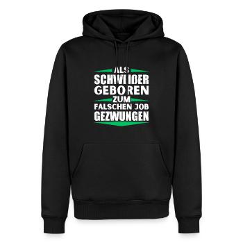 Welder landed in the wrong job - Men’s Premium Organic Hoodie - black - Front - Nico (187cm)