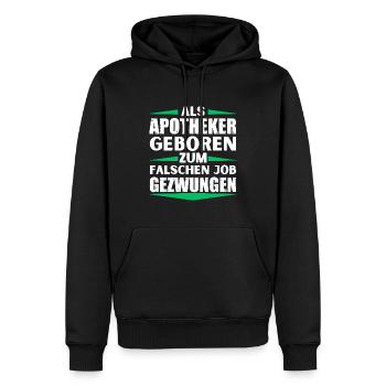 Apotheker im falschen Job gelandet - Männer Premium Bio Hoodie - Schwarz - Vorne - Nico (187cm)