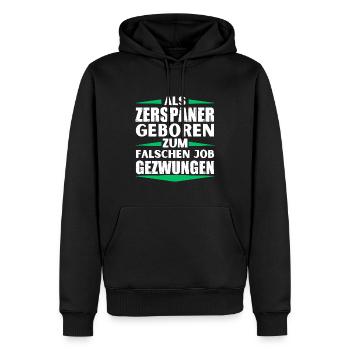 Machinist landed in the wrong job - Men’s Premium Organic Hoodie - black - Front - Nico (187cm)