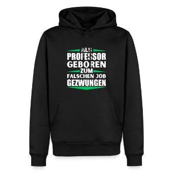 Professor landed in the wrong job - Men’s Premium Organic Hoodie - black - Front - Nico (187cm)
