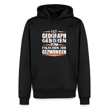 Geograph im falschen Job gelandet - Männer Premium Bio Hoodie - Schwarz - Vorne - Nico (187cm)