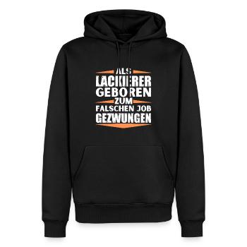 Lackierer im falschen Job gelandet - Männer Premium Bio Hoodie - Schwarz - Vorne - Nico (187cm)