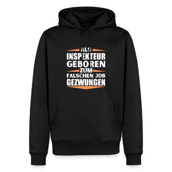 Inspekteur im falschen Job gelandet - Männer Premium Bio Hoodie - Schwarz - Vorne - Nico (187cm)