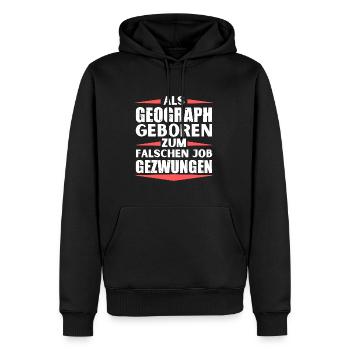 Geograph im falschen Job gelandet - Männer Premium Bio Hoodie - Schwarz - Vorne - Nico (187cm)