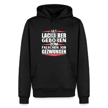 Lackierer im falschen Job gelandet - Männer Premium Bio Hoodie - Schwarz - Vorne - Nico (187cm)