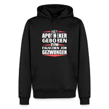 Apotheker im falschen Job gelandet - Männer Premium Bio Hoodie - Schwarz - Vorne - Nico (187cm)